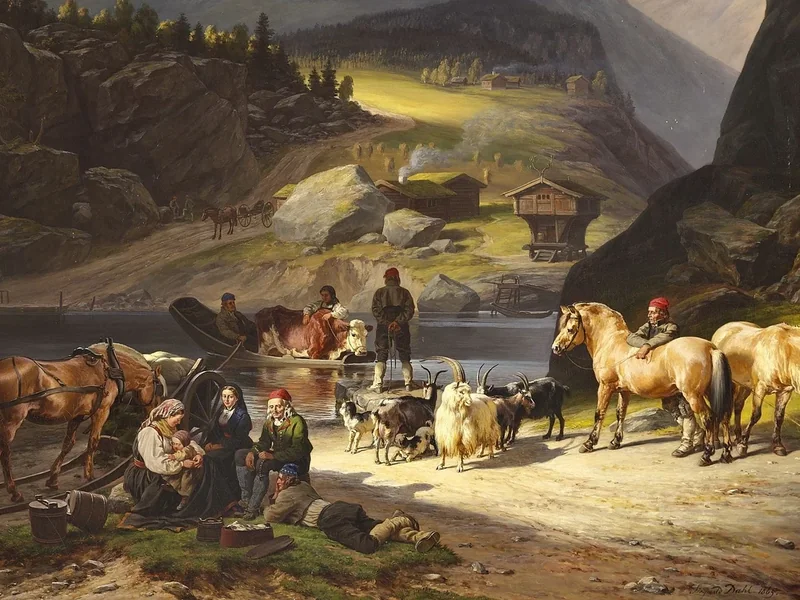 1827-Siegwald Johannes Dahl - Scena tratta da Telemark, Norvegia - 1865